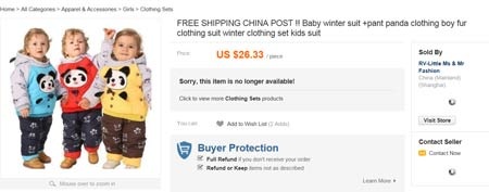 Quần áo trẻ em Trung Quốc chứa nhiều chất gây độc - 1 Quần áo trẻ em sản xuất tại TQ được tiếp thị rất mạnh trên thị trường quốc tế