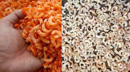 “Phù phép” tôm thối thành hải sản khô - 1 Để tôm thêm hấp dẫn người sản xuất tôm nõn sử dụng phẩm màu để nhuộm