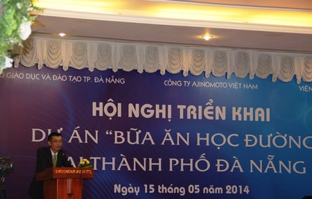 Đà Nẵng: Triển khai áp dụng bộ thực đơn chuẩn cho học sinh - 2 Đại diện của công ty Ajinomoto phát biểu tại Hội nghị