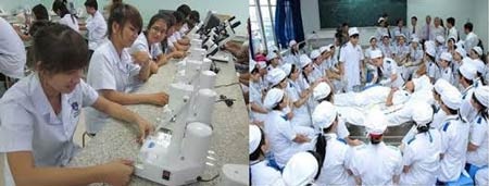 Sinh viên ngành Dược trong giờ thực hành