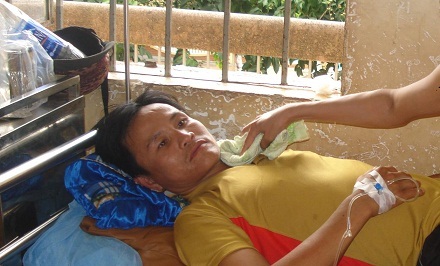 Bệnh nhân Trần Văn Phúc tại Bệnh viện Đa khoa tỉnh Đắk Lắk.