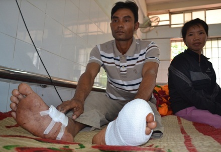  Anh Y Kút Ayun đang điều trị tại Bệnh viện Đa khoa tỉnh Đắk Lắk.