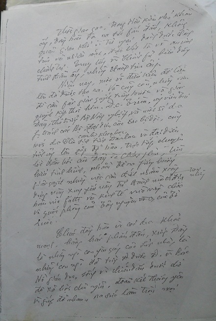 Bức thư của Đại tướng gửi “Anh chị em vùng kinh tế mới Ea Súp”, năm 1978 (bản sao).