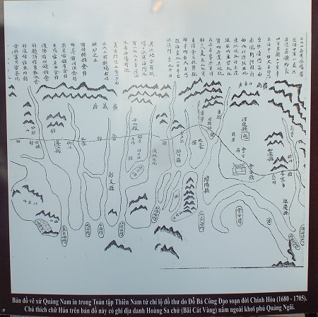 Bản đồ vẽ xứ Quảng Nam in trong