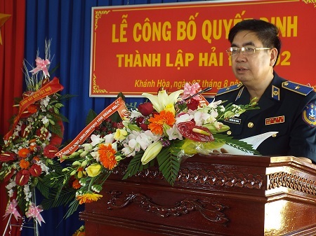 Quang cảnh Lễ công bố Quyết định thành lập Hải đội 302 thuộc Vùng Cảnh sát Biển 3