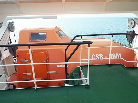 Xuồng cứu sinh trên tàu CSB 8001.