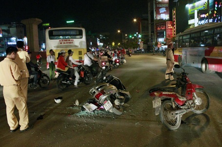 Hiện trường vụ tai nạn.