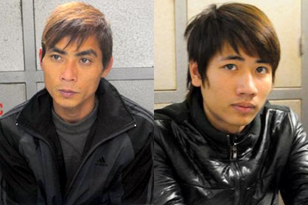 Hà Nội: Chống trả nhóm cướp, tài xế taxi bị đâm gục trong xe - 1 Đối tượng Chào (trái) và Đằng.