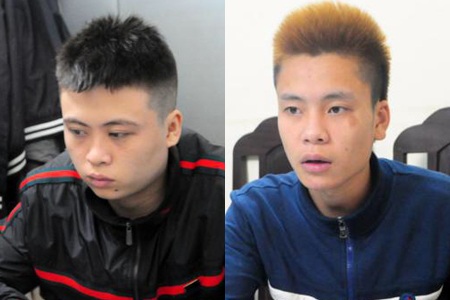 Hà Nội: Chống trả nhóm cướp, tài xế taxi bị đâm gục trong xe - 2 Đối tượng Kiên (trái) và Luyện.