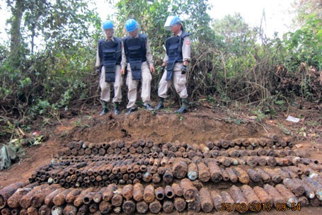 Xử lý đạn, mìn ở hầm bom “khủng” - 1 Toàn bộ số đạn, mìn trên đã được đem tiêu hủy.