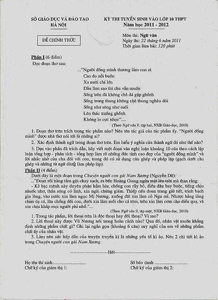 Đề Văn bất ngờ, thí sinh Hà Nội than khó - 1 Đề Văn bất ngờ, thí sinh Hà Nội than khó - 1