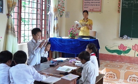 Luồng gió mới cho học sinh khi học tiếng Việt - 1 Một tiết học tiếng Việt của học sinh Trường tiểu học Trịnh