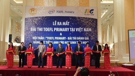 Quang cảnh buổi lễ ra mắt bài thi TOEFL Primary.