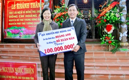 Khánh thành nhà lưu niệm nguyên Bí thư TƯ Đảng Hoàng Anh