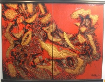 Xem bộ tranh mới của “bậc thầy” tranh sơn mài trừu tượng Huế 