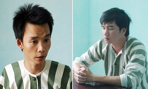 Phá án nhanh 2 vụ giết người trong cùng một ngày - 1 Hà Thúc Linh (trái) và Lê Phước Tuấn (phải) sau khi bị công an bắt giữ