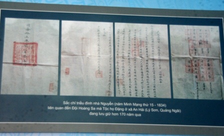 Danh sách các đơn vị hành chính Nam Việt - Dòng thứ 3 có ghi Hoàng Sa của Việt Nam