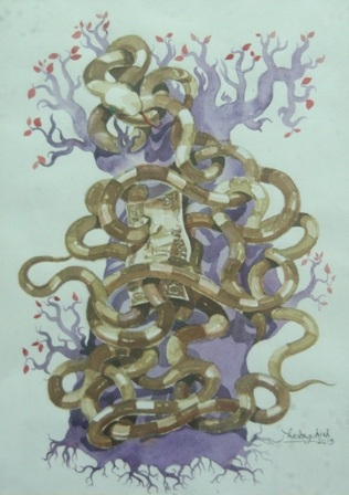 Cuộn – Hồ Đăng Chính (màu nước)