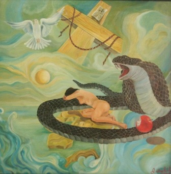 Sự cám dỗ của Eva – Dương Văn Kính (sơn dầu)