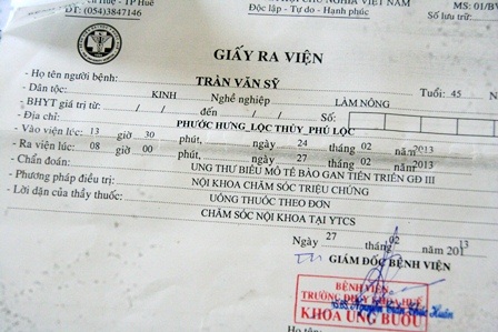 Nỗi lo thất học của 5 anh em khi bố bị ung thư, mẹ mất sức lao động - 3 Giấy chẩn đoán anh Sỹ bị ung thư gan giai đoạn 3 tiến triển