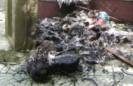 Hiện trường sau vụ cháy hàng chục hộp điện ở tổ dân phố 3, phường Tứ Hạ, TX Hương Trà