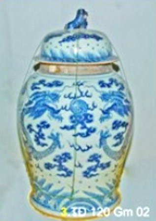 Cận cảnh những cổ vật quý hiếm vừa bị đánh cắp - 3 Ché rượu thứ nhất có hình rồng, mây trên thân