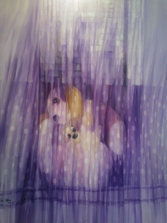 Xem tranh đầy tình cảm của nữ họa sĩ nhân ngày 20-10 - 12 Chú gấu con ôm chặt gấu mẹ gợi về tình mẫu tử thiêng liên