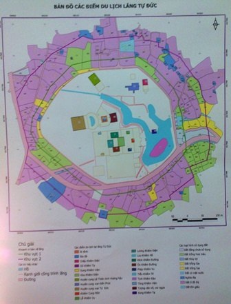 Thí điểm bản đồ du lịch GIS tại cụm lăng vua Tự Đức – Đồng Khánh - 3 Các điểm du lịch trong lăng vua được thể hiện rất sinh động