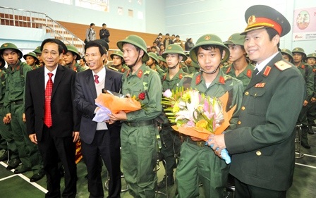 Điểm giao nhận quân ở huyện Quảng Điền