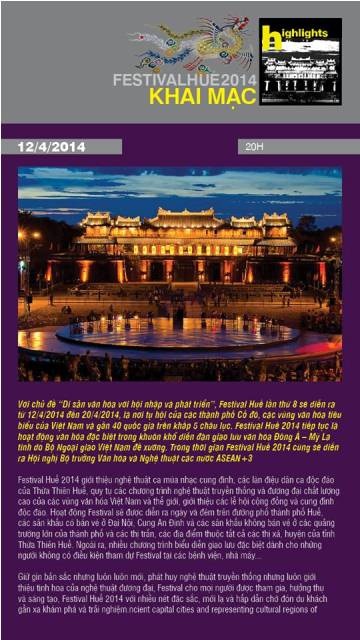 Phần mềm hữu ích cung cấp thông tin Festival Huế - 2 Chương trình hỗ trợ 2 ngôn ngữ Anh và Việt