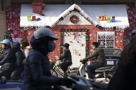 Kiểu trang trí đặc trưng dịp giáng sinh.