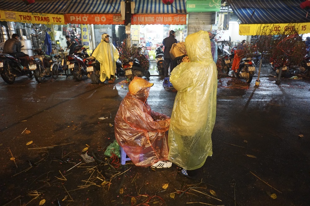 Chợ hoa trong mưa - 12 Những người bán đào đã hết hàng.