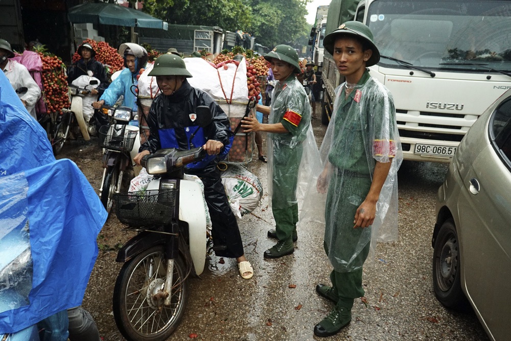 Khi người lính giúp bà con chiến đấu với... vải thiều