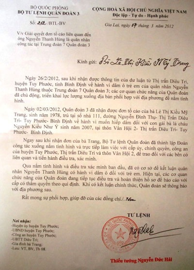 Kết luận Thượng tá quân đội có hành vi dâm ô trẻ em - 1 Kết luận Thượng tá quân đội có hành vi dâm ô trẻ em