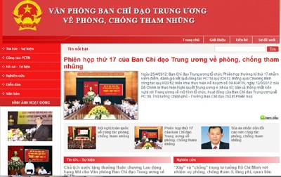Khai trương Trang tin điện tử về phòng chống tham nhũng