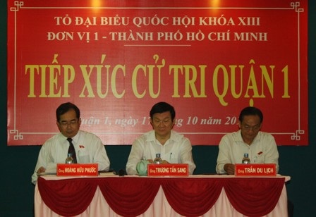 Tổ Đại biểu Quốc hội khóa XIII, Đơn vị 1 – TPHCM tiếp xúc cử tri quận 1