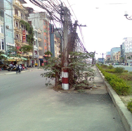 Kinh hãi những cột điện “hiên ngang” giữa đường - 7 Thanh Đạt