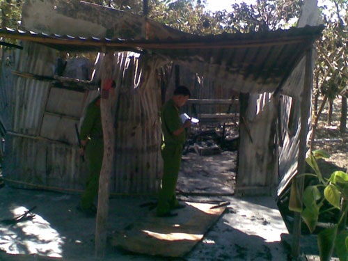 Hiện trường vụ cháy nhà anh Trần Anh Tuấn