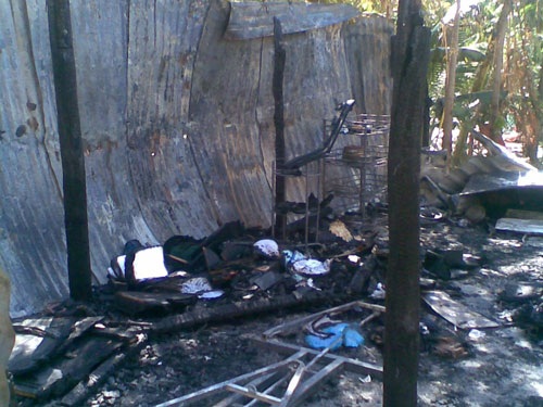 Hiện trường vụ cháy nhà anh Trần Anh Tuấn