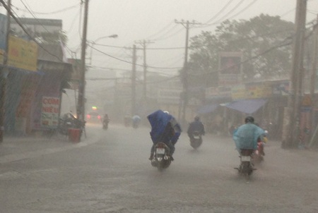Người dân TPHCM sung sướng đón “trận mưa vàng” - 2 Trận mưa lớn dữ dội trên diện rộng hạ nhiệt cho TPHCM.