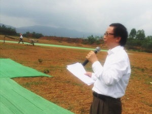 Việt Nam chế tạo thành công máy bay không người lái - 1 Tiến sỹ Phạm Ngọc Lãng, chủ nhiệm đề tài phát lệnh bay thử nghiệm.