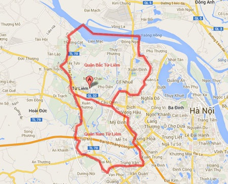 Sơ đồ, địa giới hành chính 2 quận mới của Hà Nội - 2 Huyện Từ Liêm sẽ được tách thành 2 quận mới của Hà Nội (Sơ đồ: Ngọc Diệp)