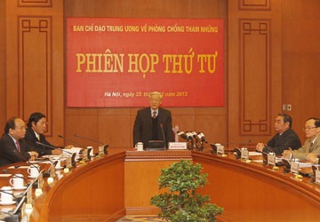 Siết điều kiện giảm án với tù phạm tham nhũng - 1 Tổng Bí thư Nguyễn Phú Trọng phát biểu tại phiên họp. Ảnh: TTXVN