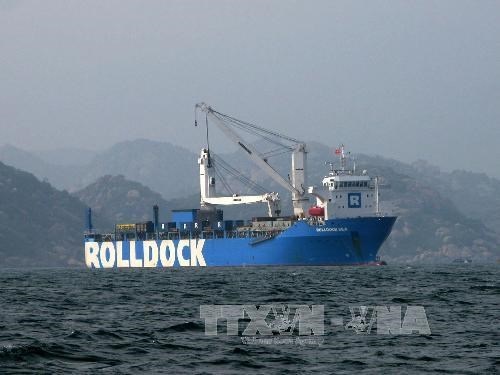 Tàu ngầm đầu tiên của Việt Nam được bốc dỡ thế nào? - 3 Tàu Rolldock Sea neo đậu tại vịnh Cam Ranh.