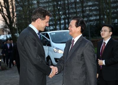 Thủ tướng Nguyễn Tấn Dũng gặp Thủ tướng Hà Lan Mark Rutte. Ảnh: Đức Tám/TTXVN