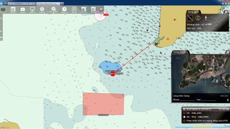 Điểm màu đỏ là vị trí phát hiện đốm trắng. (Ảnh: Quang Phong) 