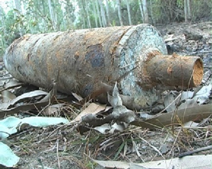 Bom đạn sót lại sau chiến tranh, được tìm thấy ở xã Phổ Nhơn hồi năm 2013