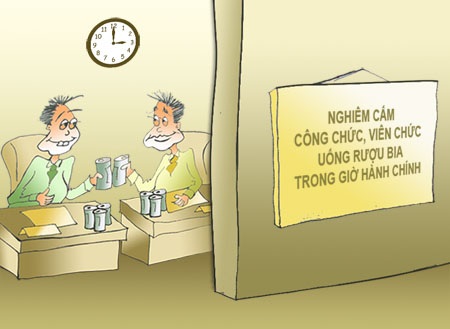 Hà Nội đề xuất cấm cán bộ la cà hàng quán trong giờ làm việc - 1 (Tranh minh họa: Ngọc Diệp)