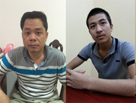 Nguyễn Tiến Dũng (tức Dũng mượt - trên cùng, trái) và các đối tượng trong đường dây bị bắt giữ.