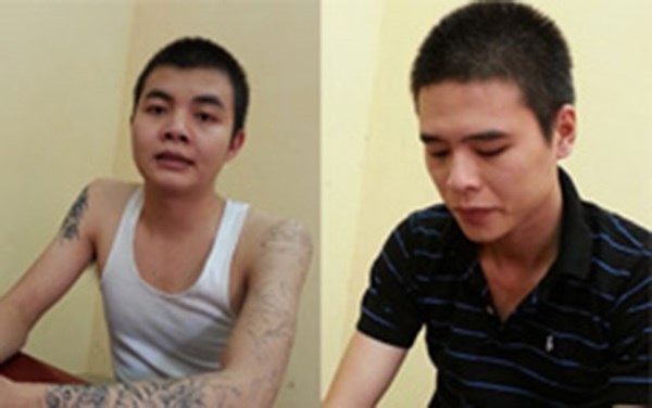 Nguyễn Tiến Dũng (tức Dũng mượt - trên cùng, trái) và các đối tượng trong đường dây bị bắt giữ.